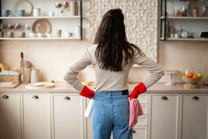 žena stojí v kuchyni